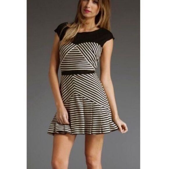 Elizabeth + James Angular Attraction Pleated Fit and Flare Dress - Picture 2 of 5